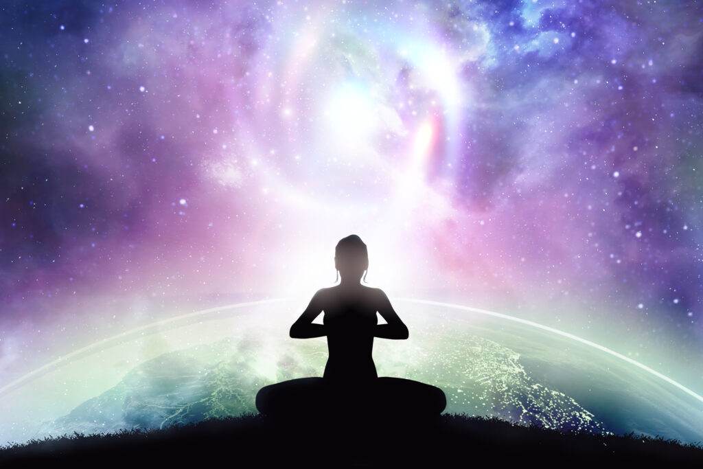 Person reflecting in calm space, symbolizing spirituality and acceptance