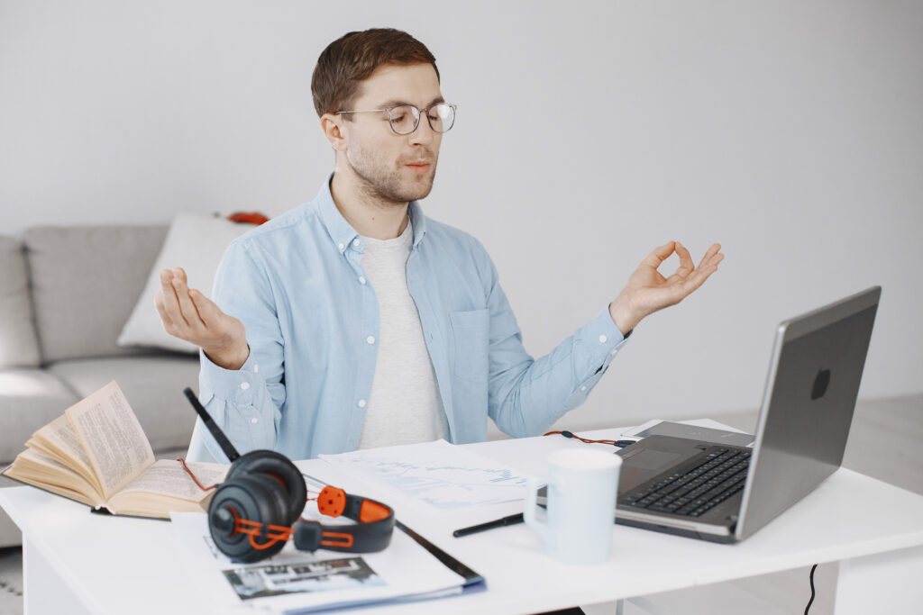 Person managing stress with support from NGO in India