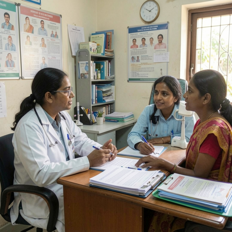 Illustration of low-cost mental health support in India with NGOs and TalktoAngel online counselling access.