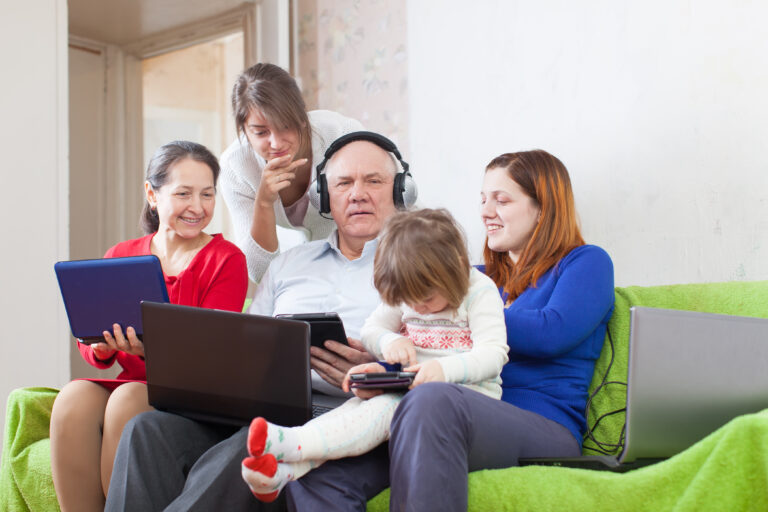 Grandparents talking with a Gen Z family member about generational differences.
