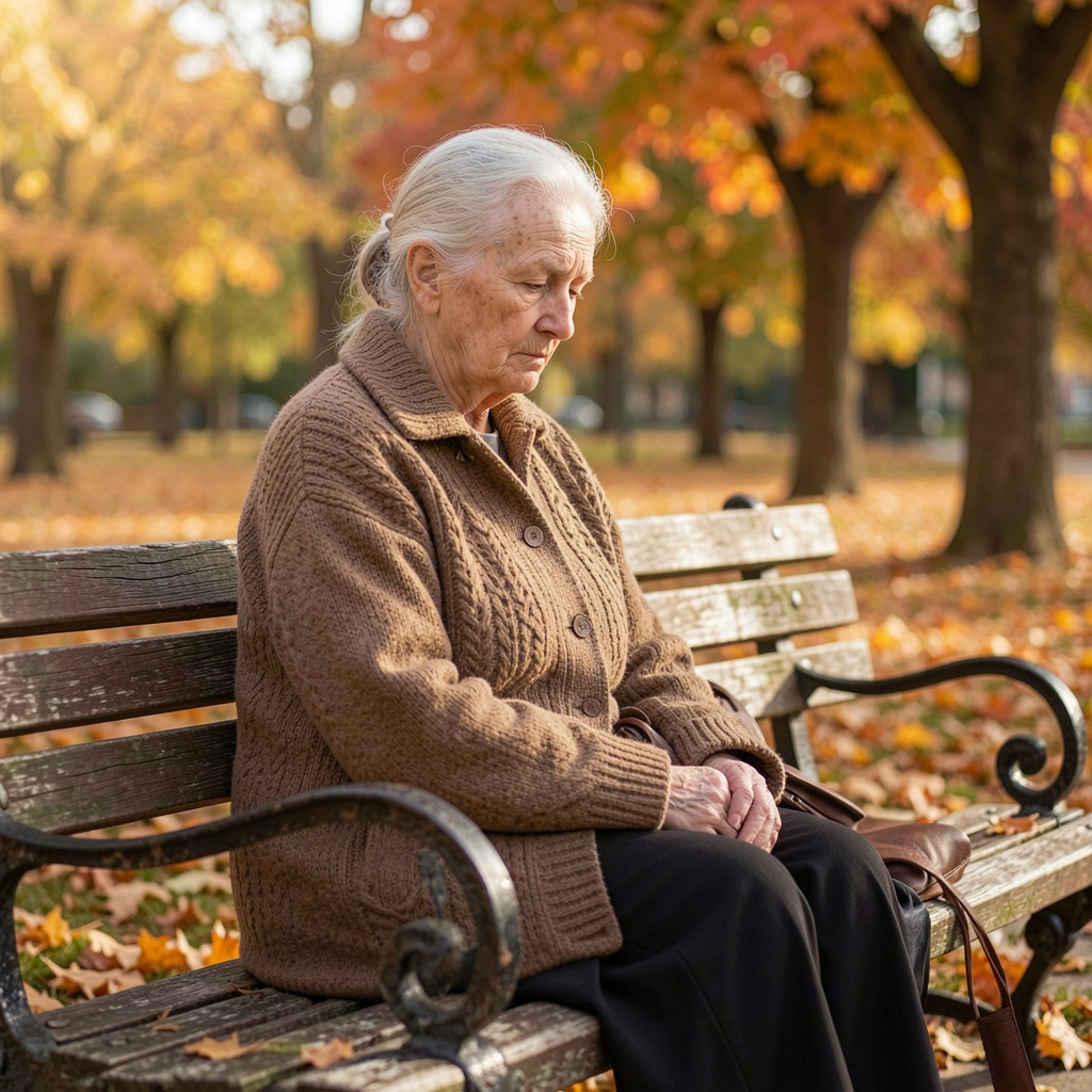 Older adult over 70 smiling while talking with a caregiver, highlighting emotional well-being and mental health support.