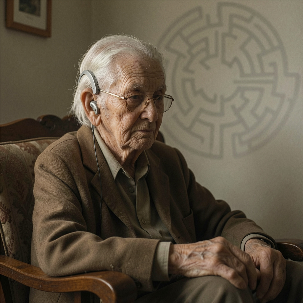 Older adult sharing feelings with a caring family member at home