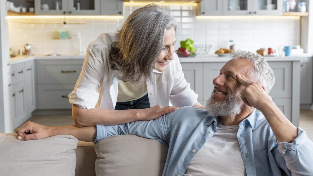 Ageing people practicing mindfulness together to build emotional resilience and cope with everyday stress in later life.