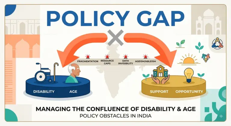 Older adult with disability receiving inclusive support and care in India