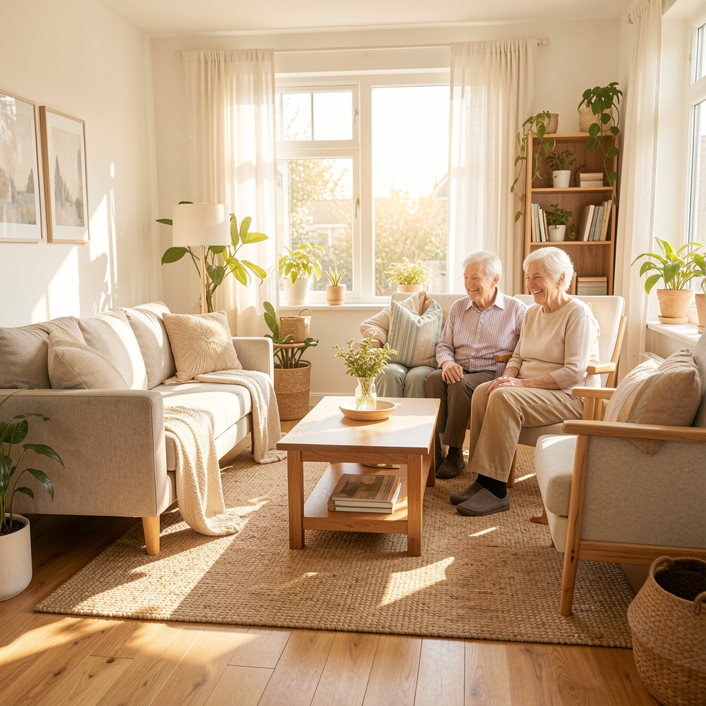 Age-friendly home designed to support older adults with safety, comfort, accessibility, and independence.