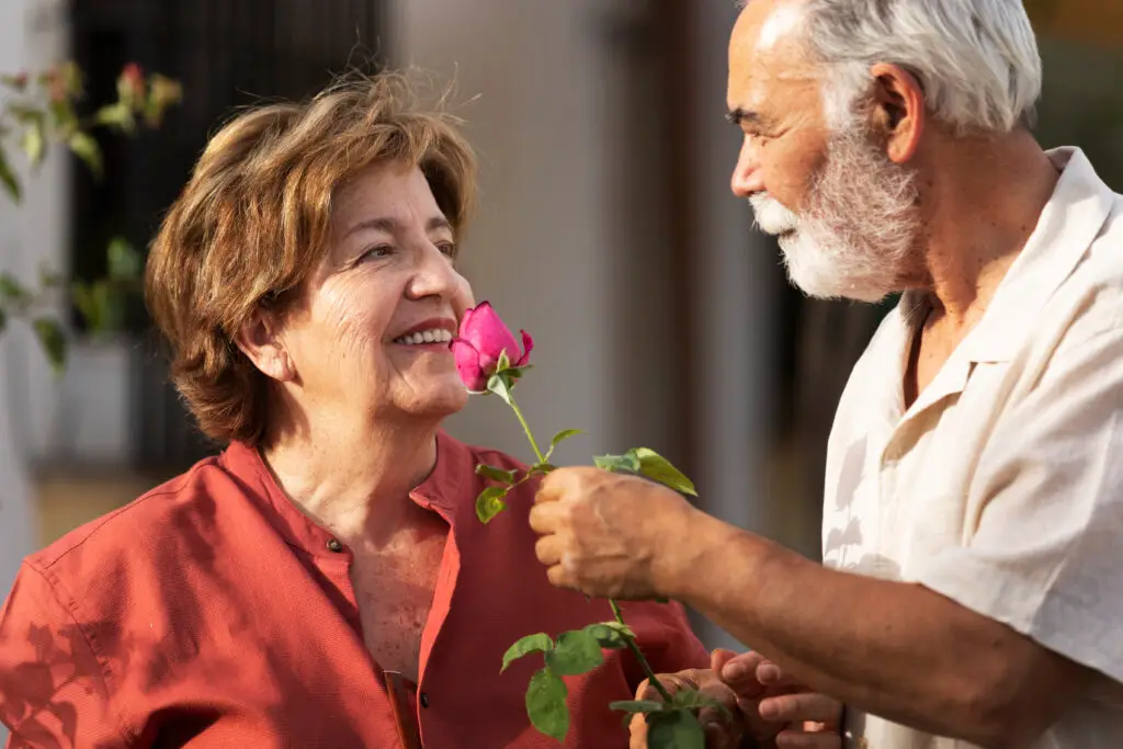 Older adult practicing gratitude and positive thinking to support healthy aging and emotional well-being.