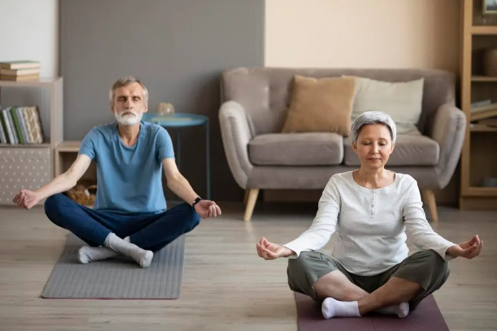 Senior woman doing brain exercises at home to improve focus, memory, and cognitive health.